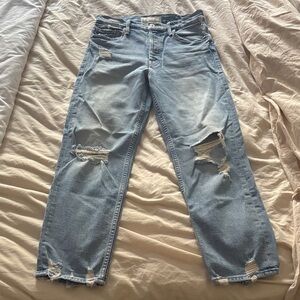 Moth Light Blue Distressed Ankle Jeans